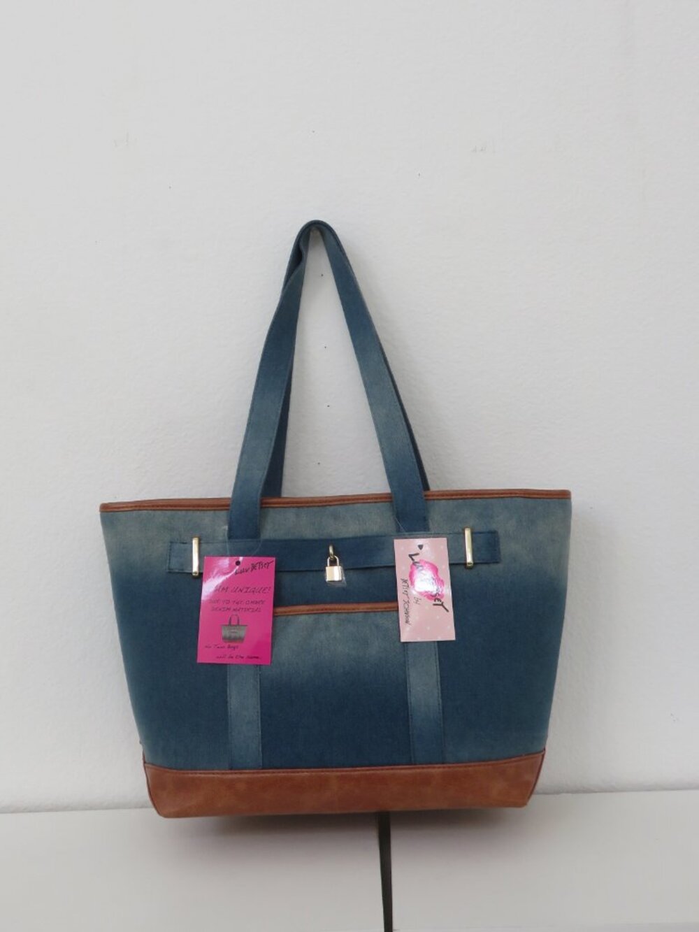 Betsey Johnson Denim Large Tote Handbag